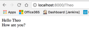 Mustache.js server localhost:8000/ English message | Phrase