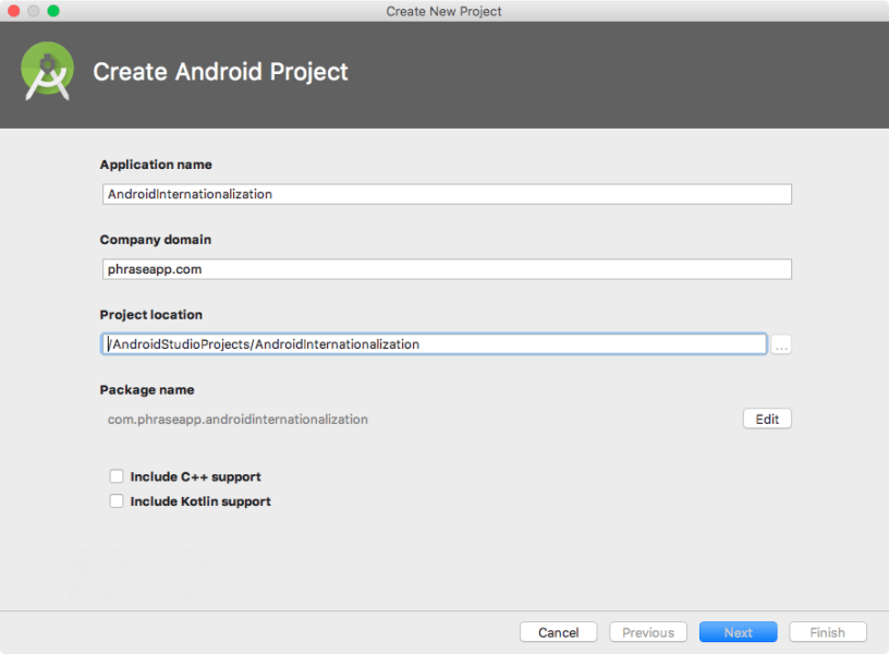 Creating a new Android project | Phrase