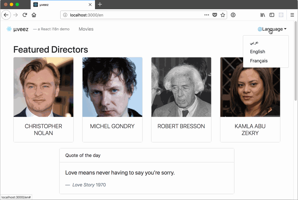 Finished and localized demo app | Phrase