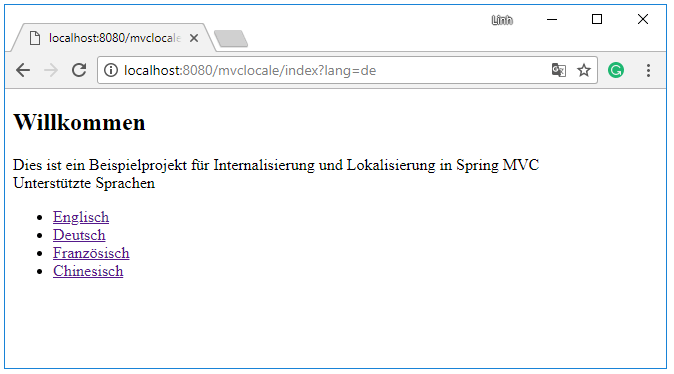 Project index page in German | Phrase
