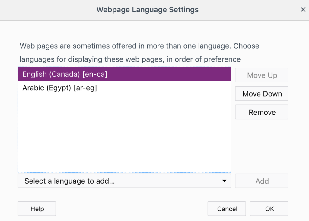 Webpage language settings | Phrase