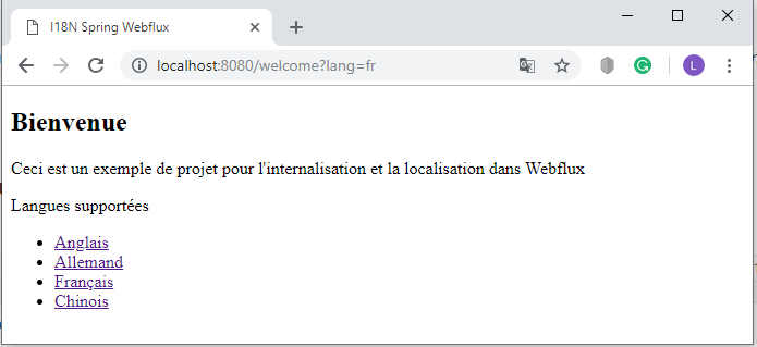 Testing site in demo app in French | Phrase