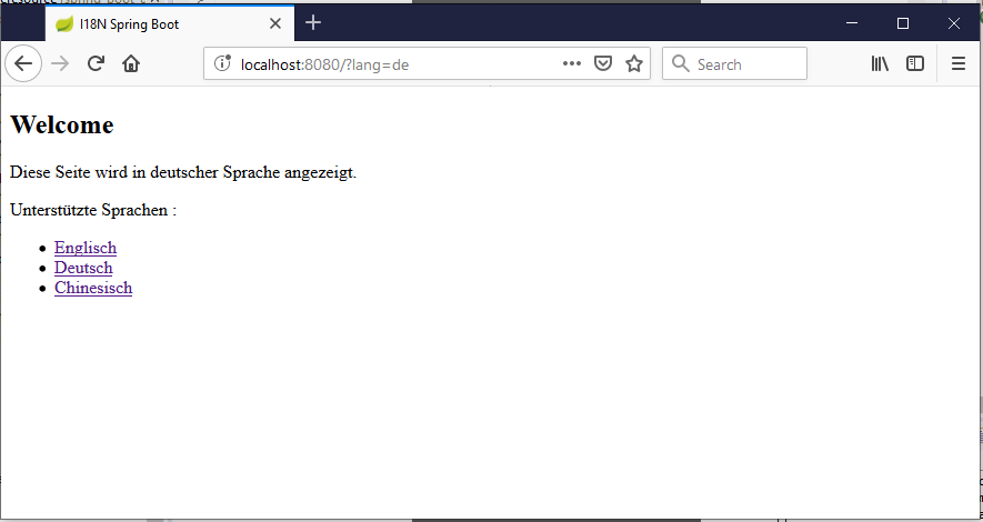 localhost:8080 demo page German | Phrase