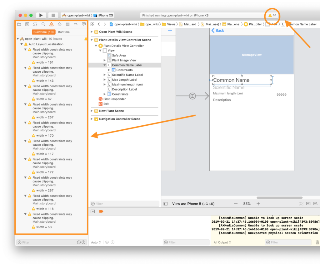 Auto Layout Warnings | Phrase