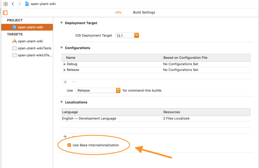 Project settings base localization | Phrase