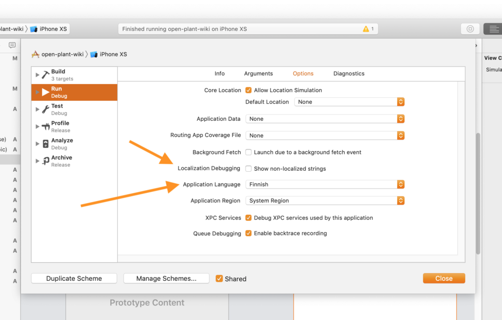Debug menu | Phrase