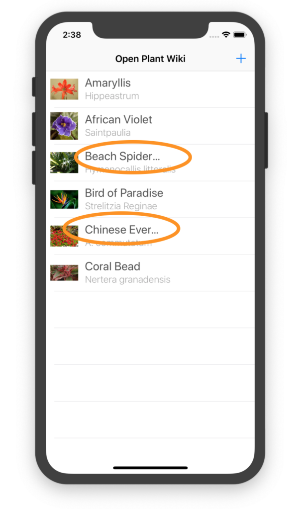 Demo app with cutoff text | Phrase