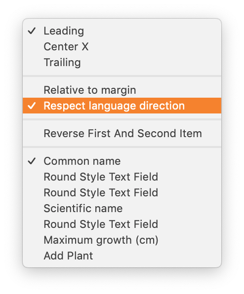 Drop down respect language direction | Phrase