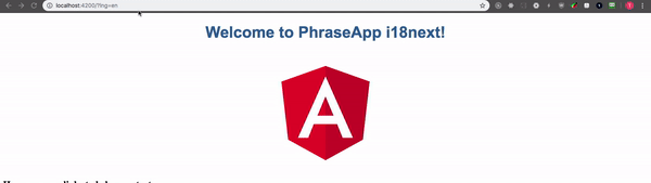 App with correct and localized message | Phrase