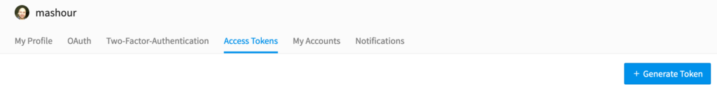 Access Tokens tab bar item | Phrase