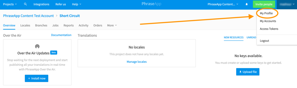 Going to our profile page | Phrase