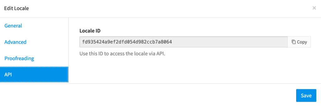 Locale ID in API menu | Phrase