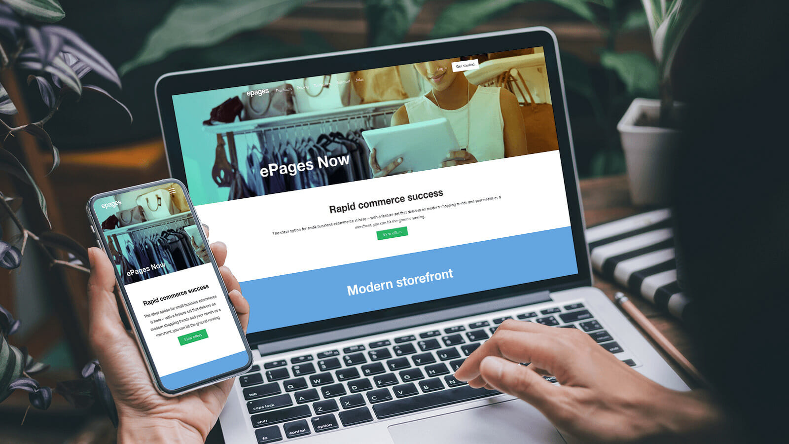 epages desktop and mobile website screens | Phrase