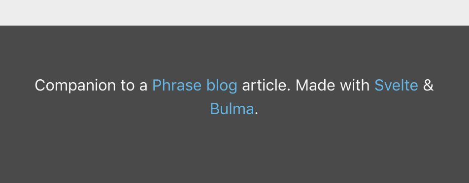 Demo app footer | Phrase