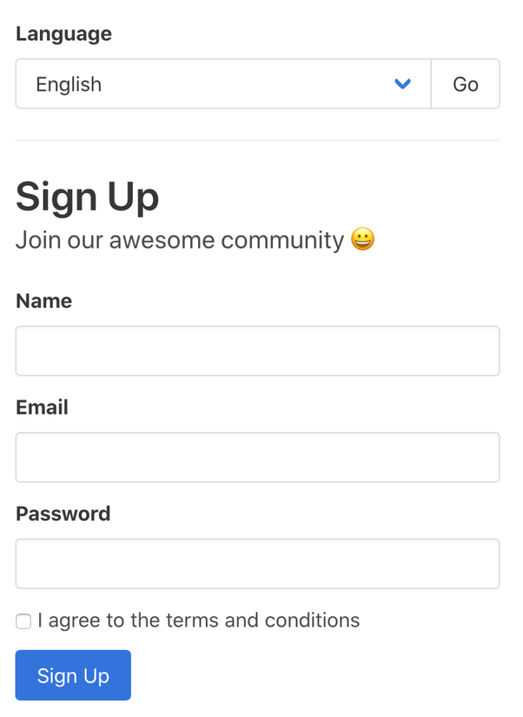 Unlocalized form | Phrase