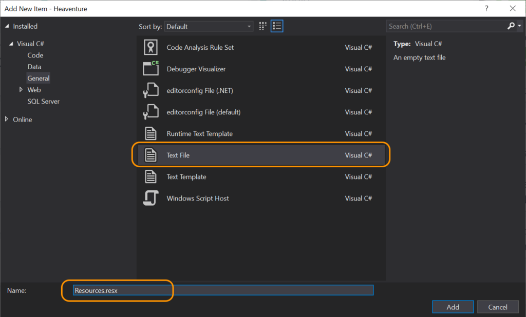 Creating Resources Files in Visual Studio | Phrase