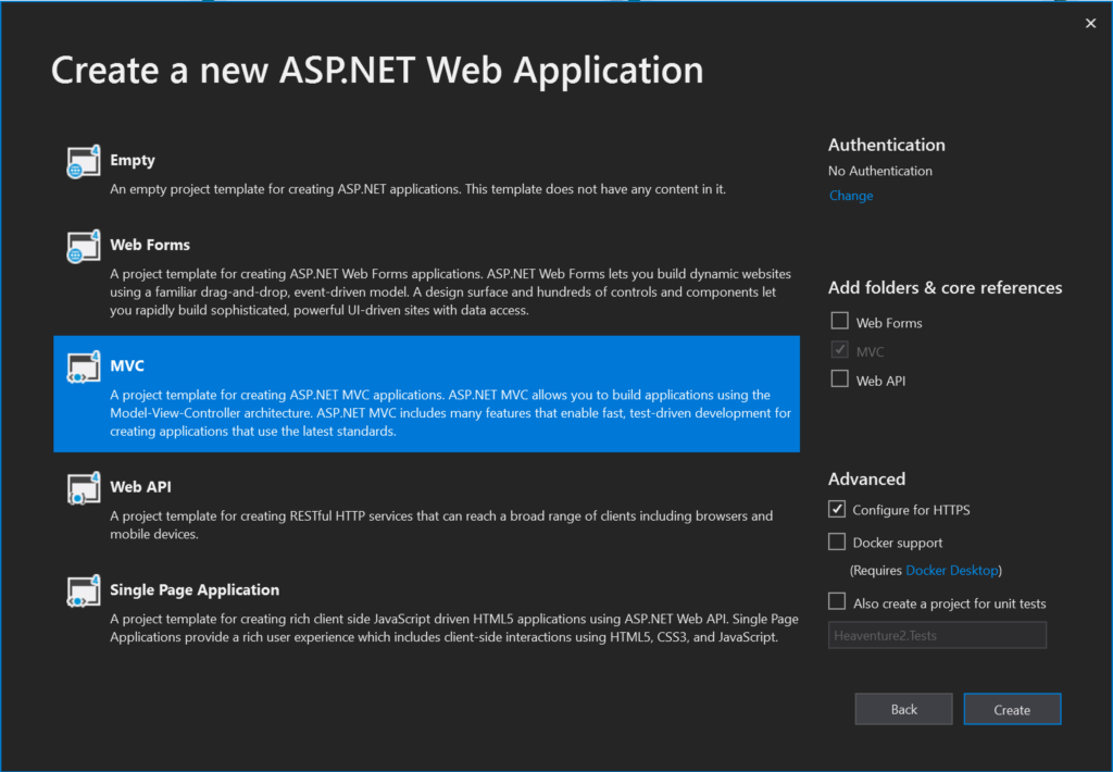 Creating a new ASP.NET web app | Phrase
