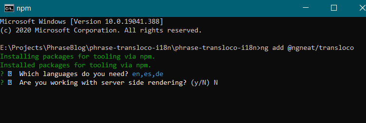 Command line install | Phrase