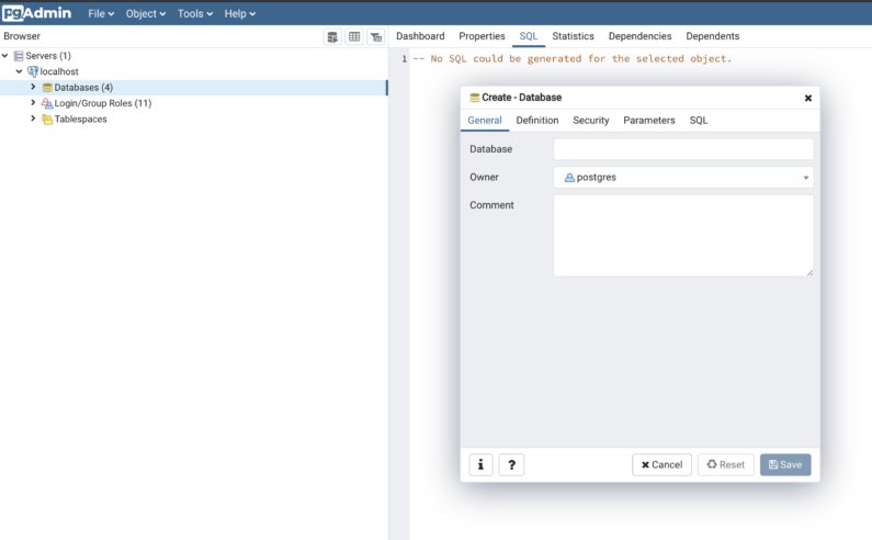 Django pgAdmin tool | Phrase