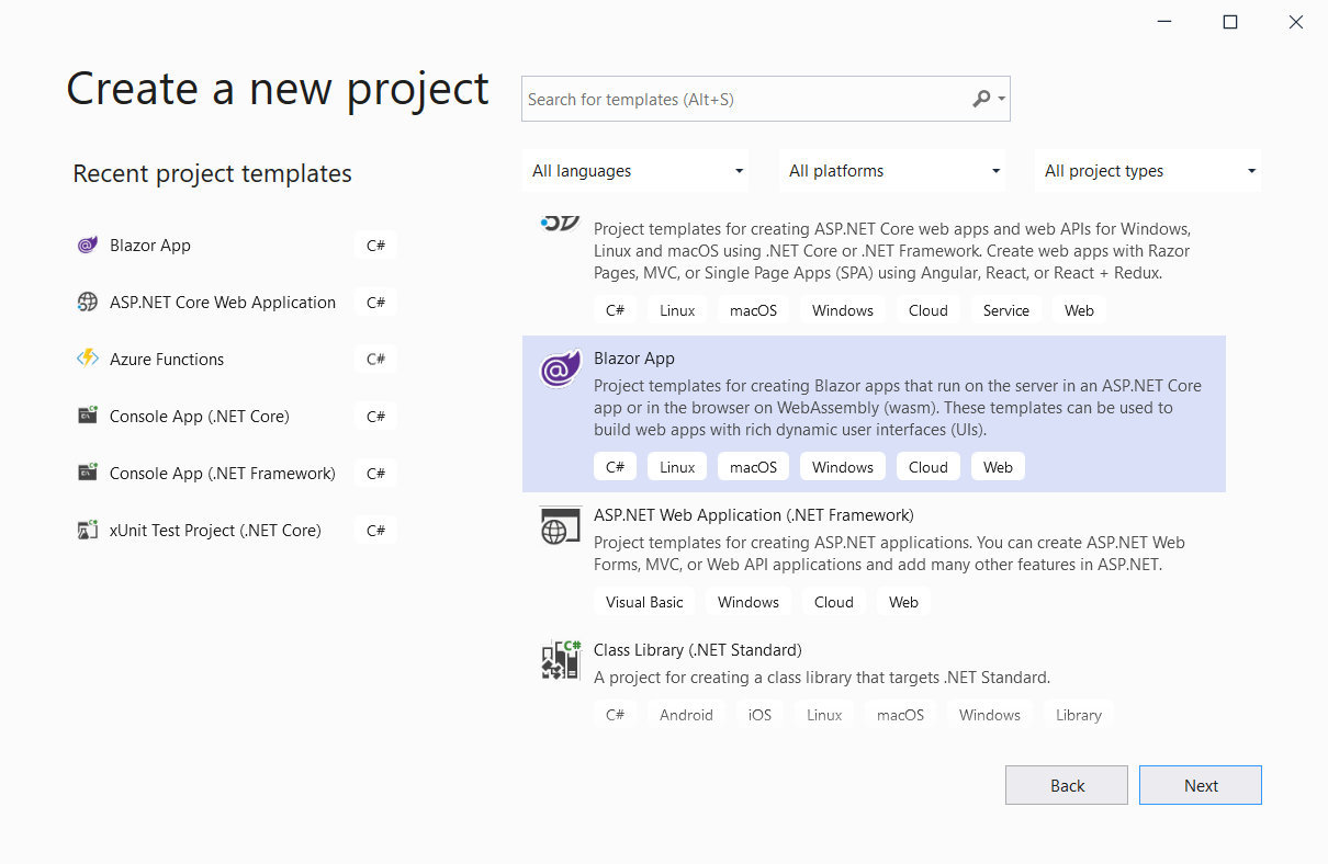 Creating a new Blazor project | Phrase