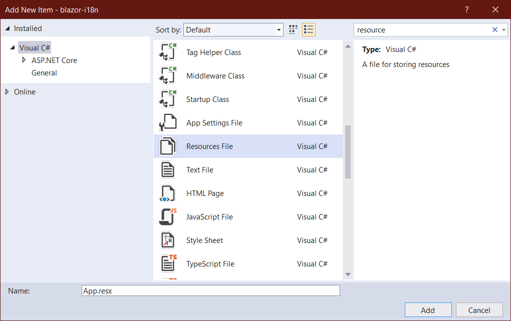 Creating the Language Resource File | Phrase