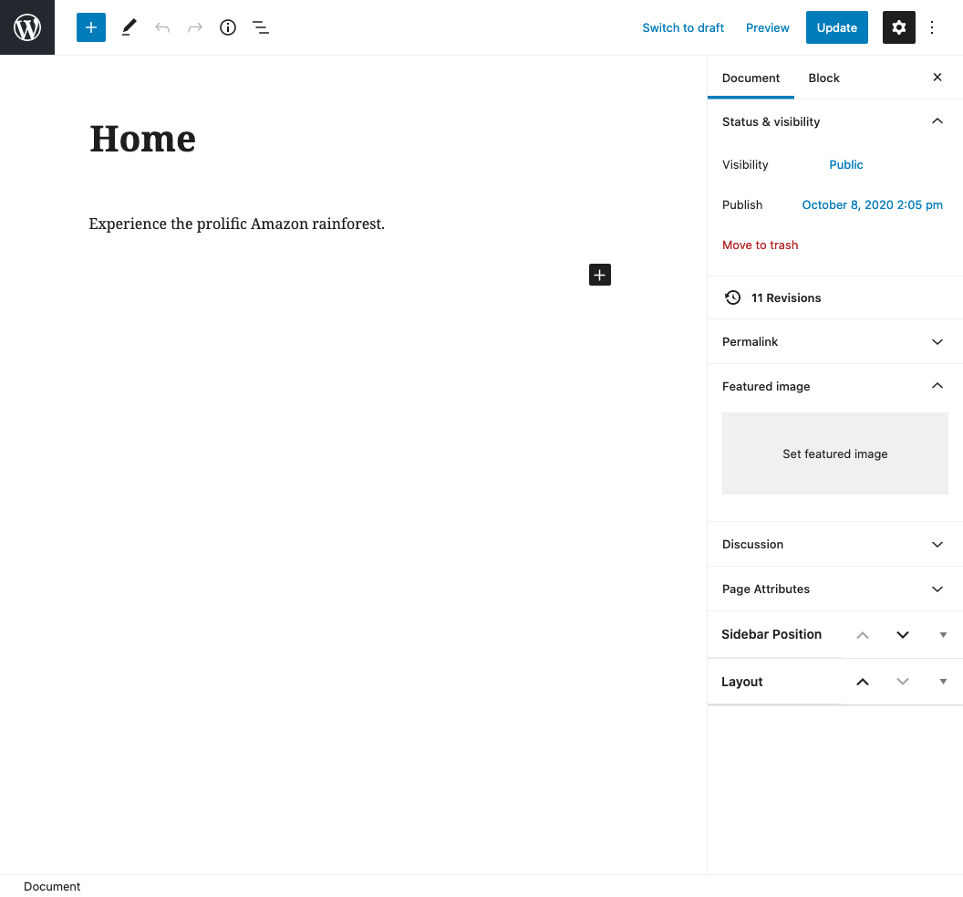 Agregando una página de inicio a WordPress | Phrase