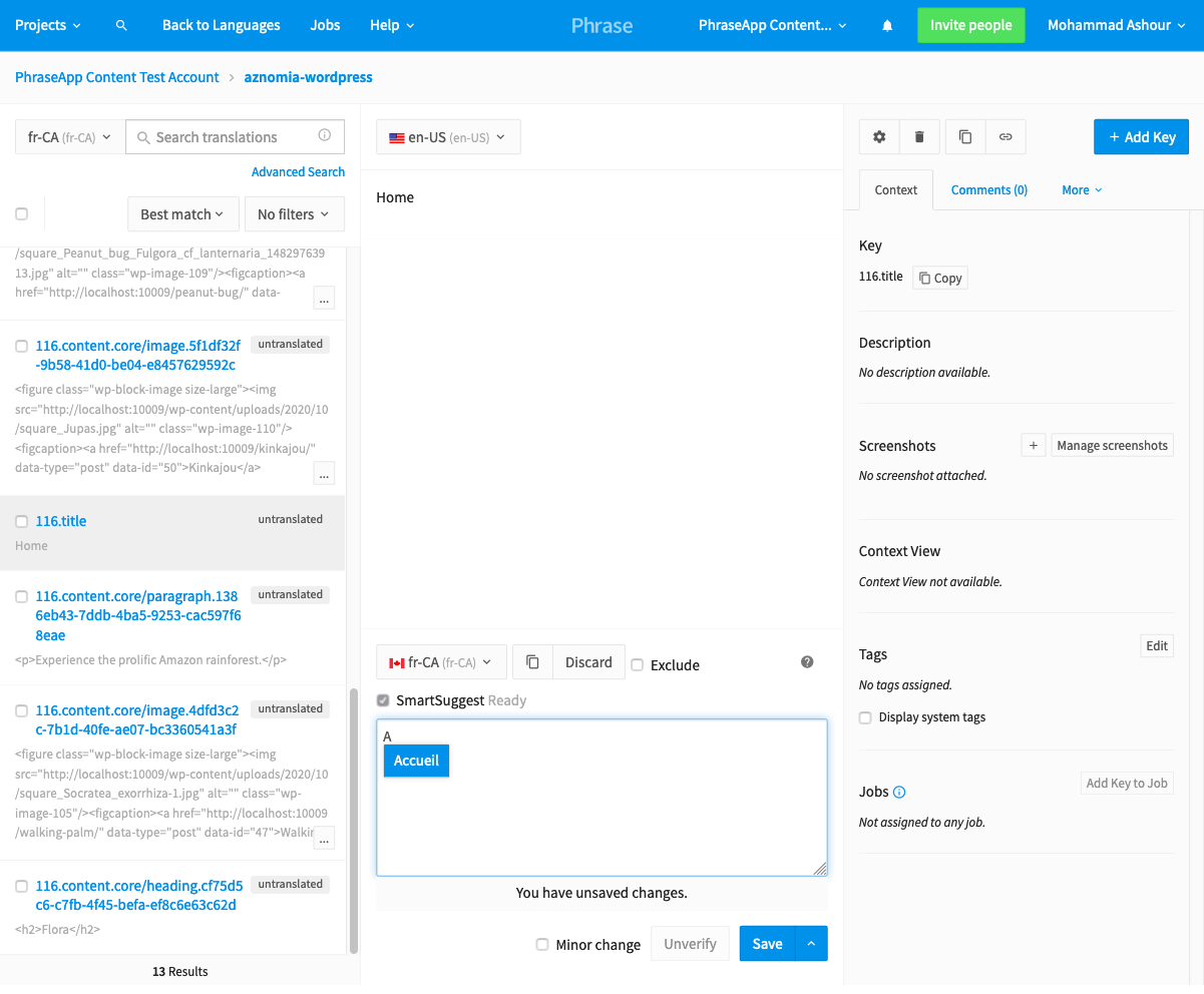 Traduciendo nuestro contenido de WordPress con Smart Suggest en Phrase | Phrase