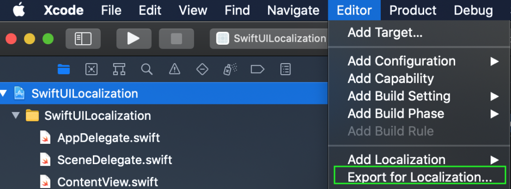 SwiftUI export for localization menu | Phrase