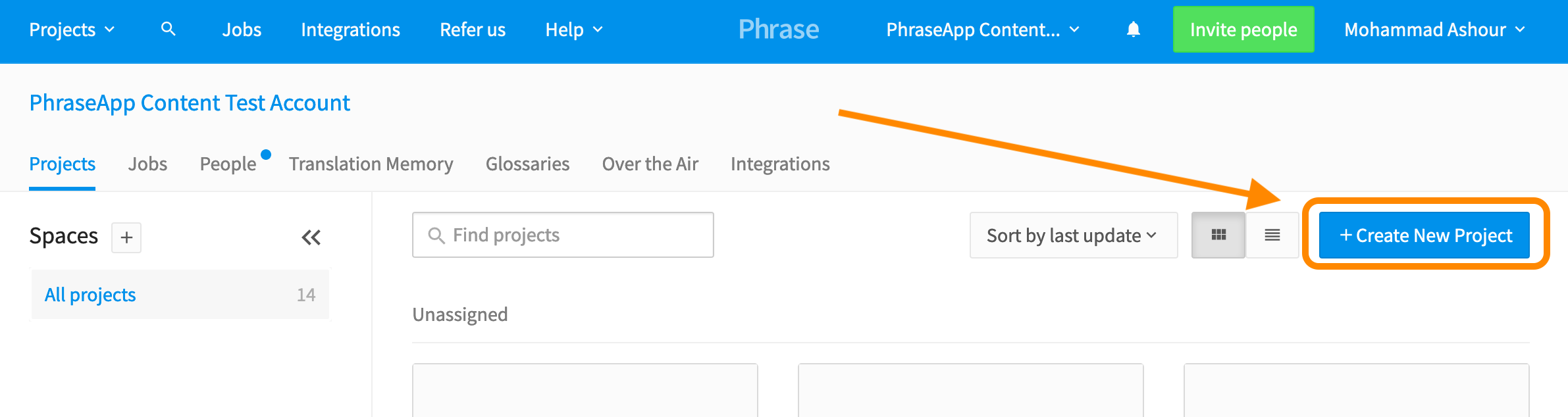 Creating a new project in Phrase | Phrase