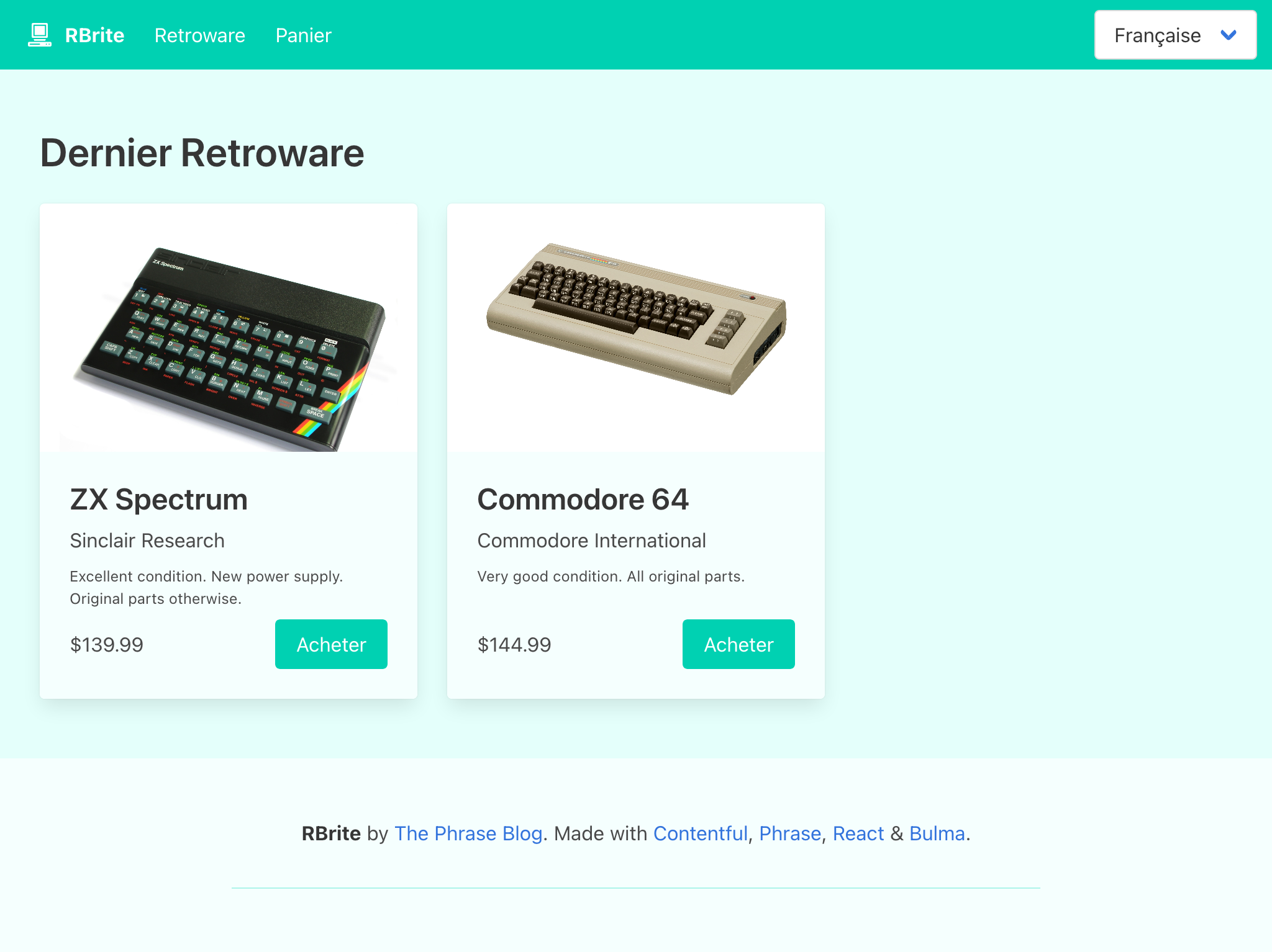 Translated buttons and product titles | Phrase