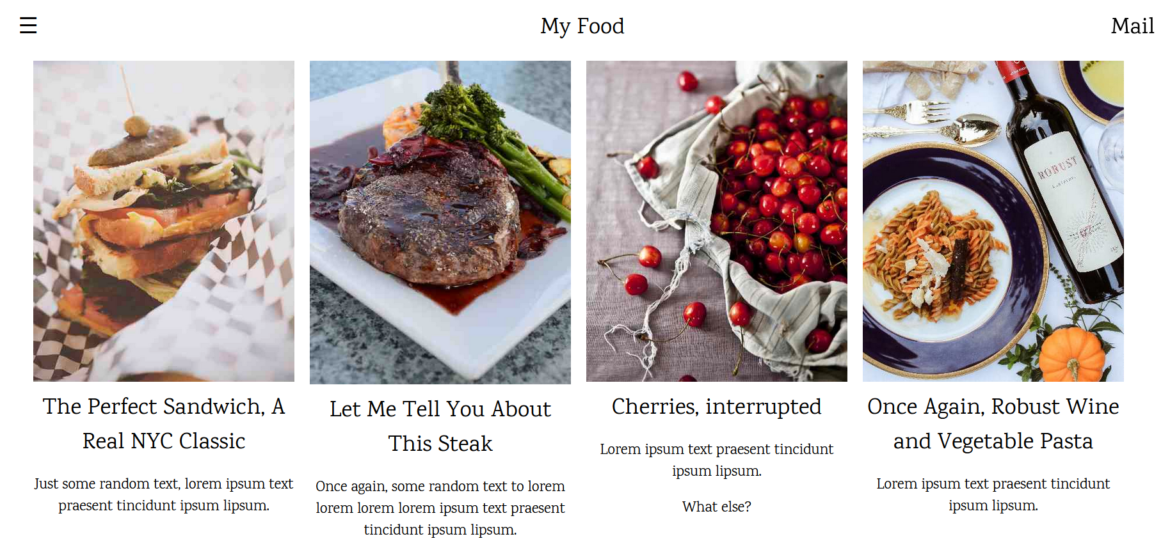 The Food Blog Template provided by W3.CSS | Phrase