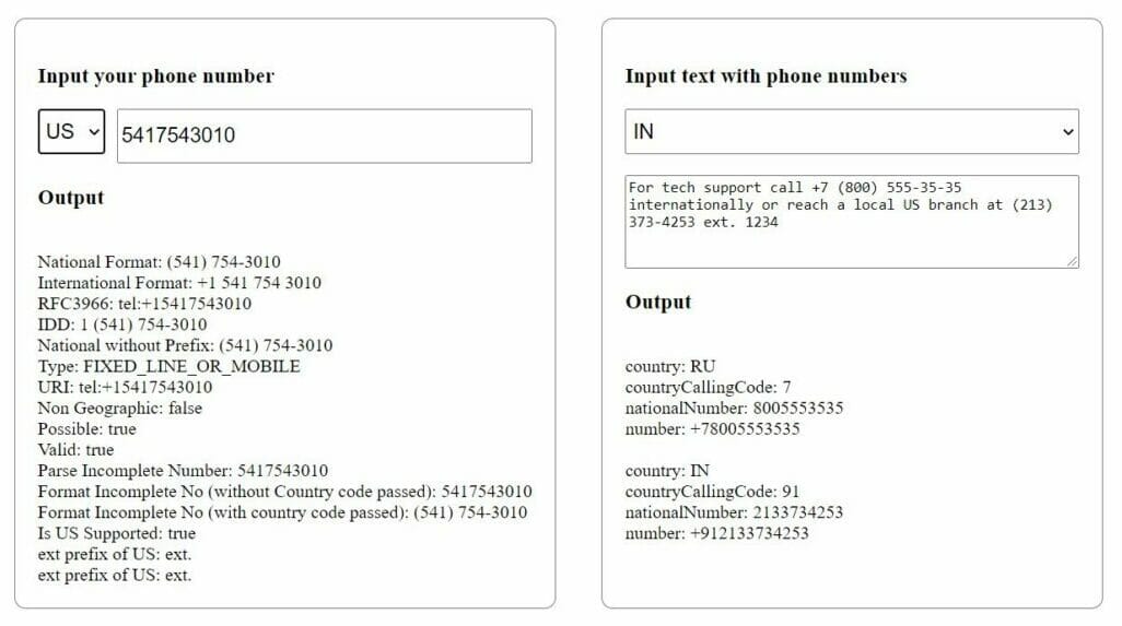 libphonenumber demo app | Phrase