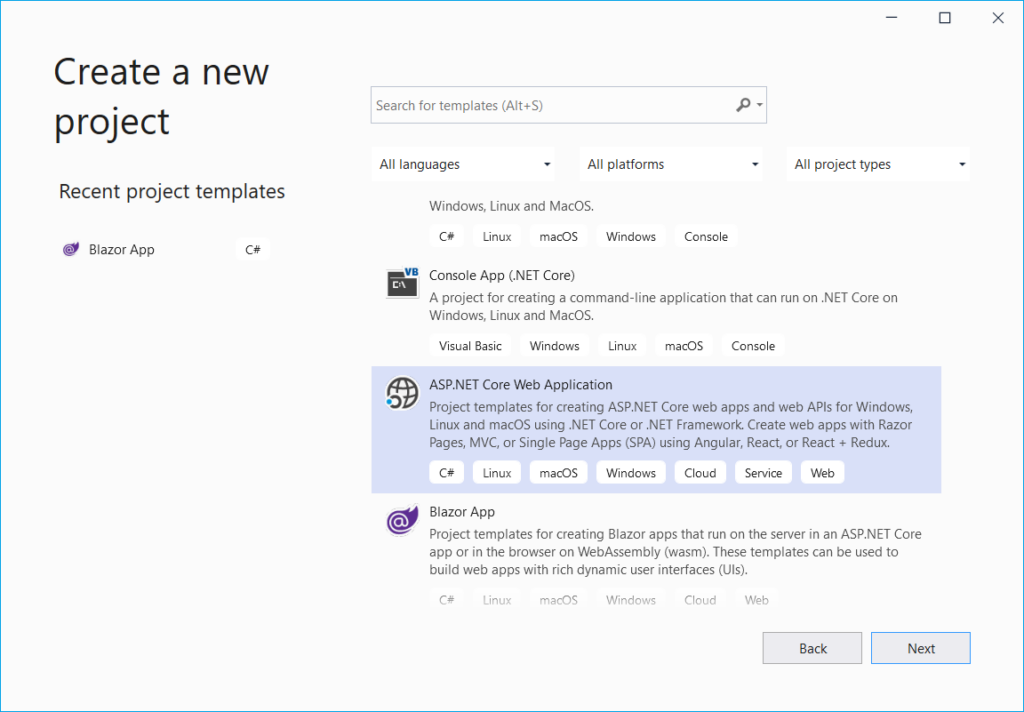 Creating a new ASP.net project | Phrase