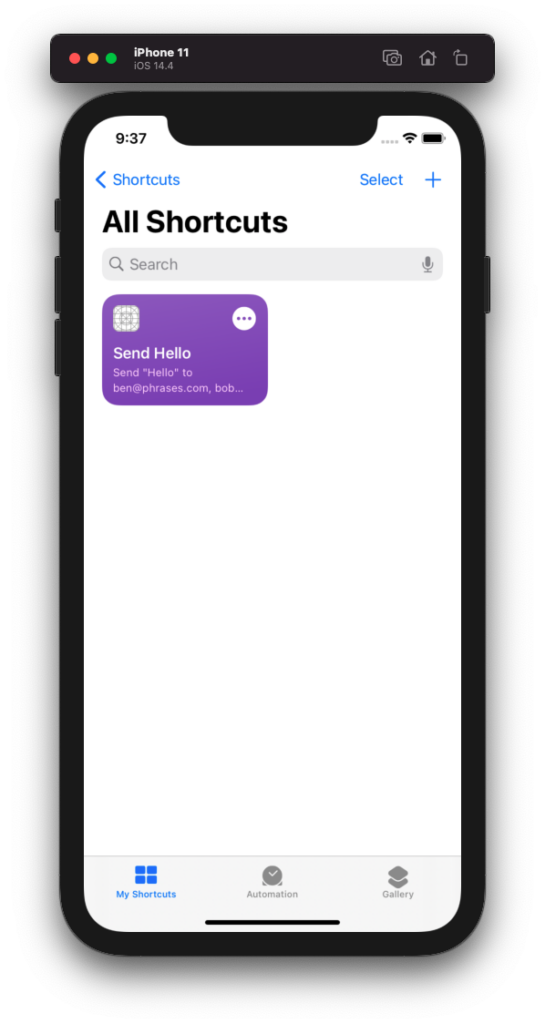 iOS shortcut app listing | Phrase