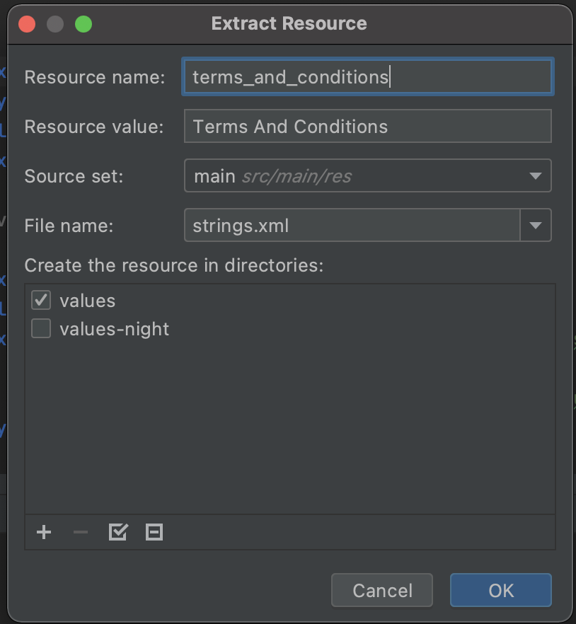 Extract Resource menu | Phrase