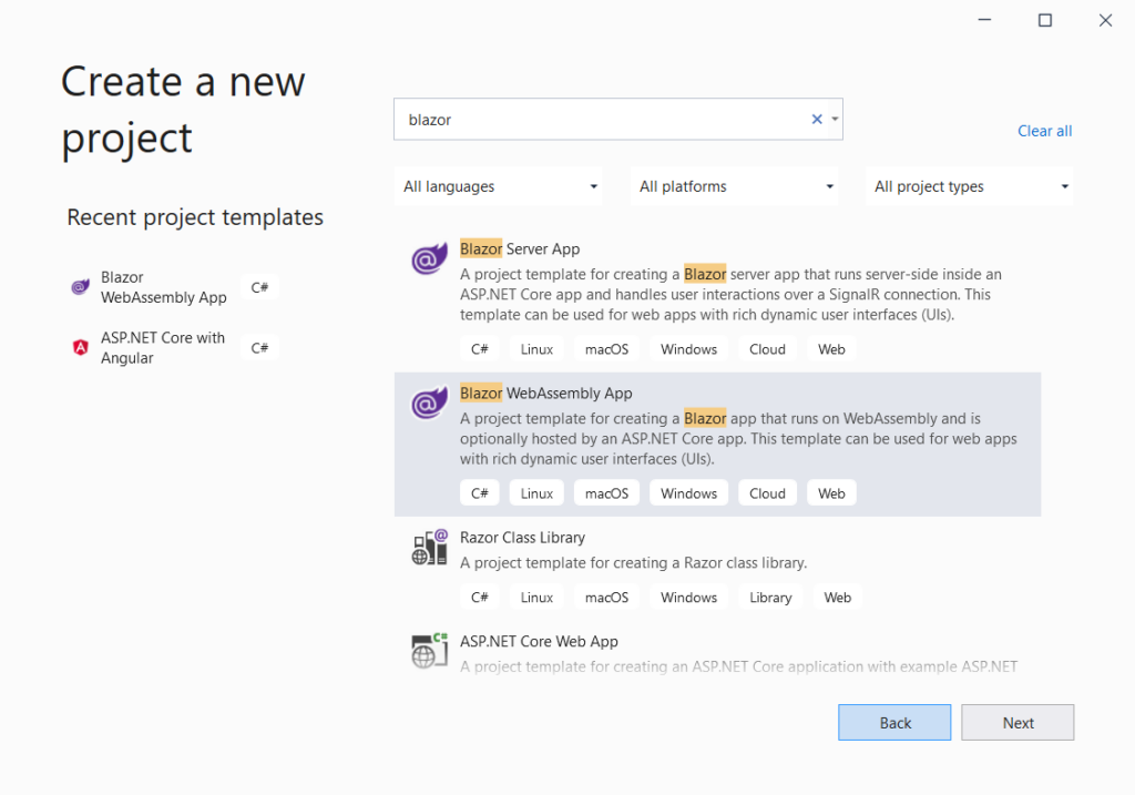 Creating a new Blazor | Phrase