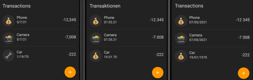 Demo app with date formatting | Phrase