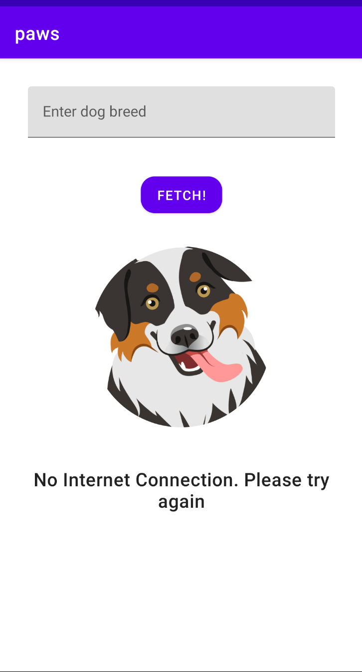 No internet connection. Please try again in demo app | Phrase