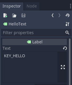 Setting the KEY_HELLO as the text in a Label control for auto-translation | Phrase