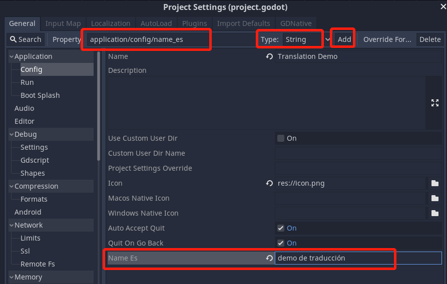 Adding a new string property as follows to "Project Settings" under Projects | Phrase