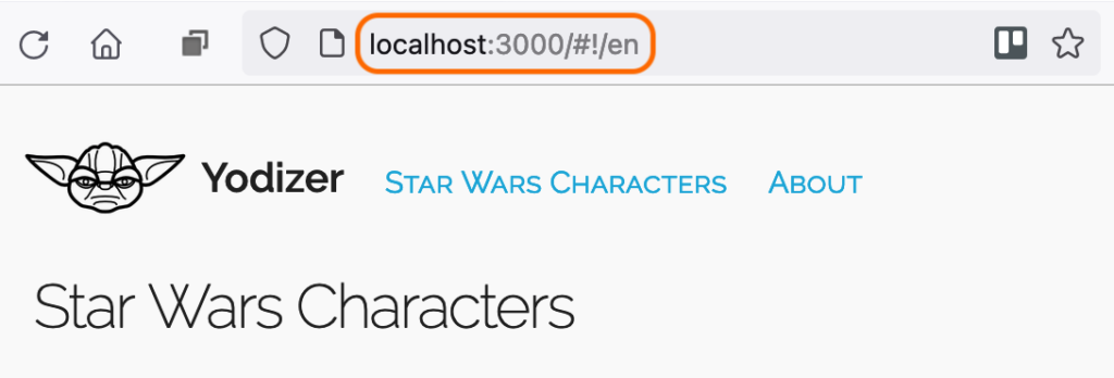 Demo app loading the English locale in the route path | Phrase