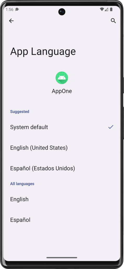 Select language screen | Phrase