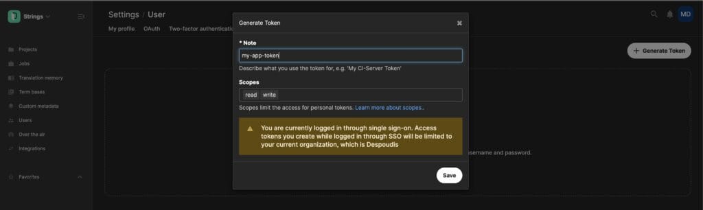 Token generation window