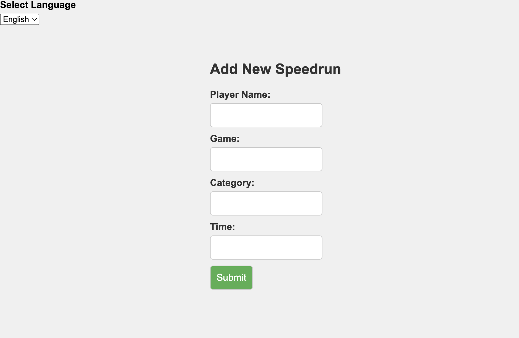 Leaderboard add new Speedrun page