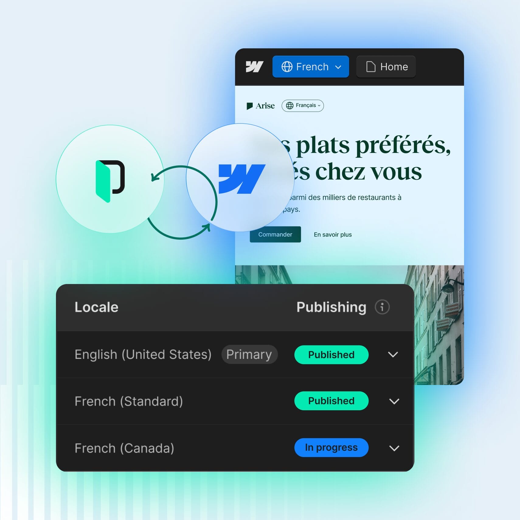 Cut down on the time needed to copy and paste translations from different files and spreadsheets manually and then email your collaborators about new work or updates with the Phrase and Webflow integration.