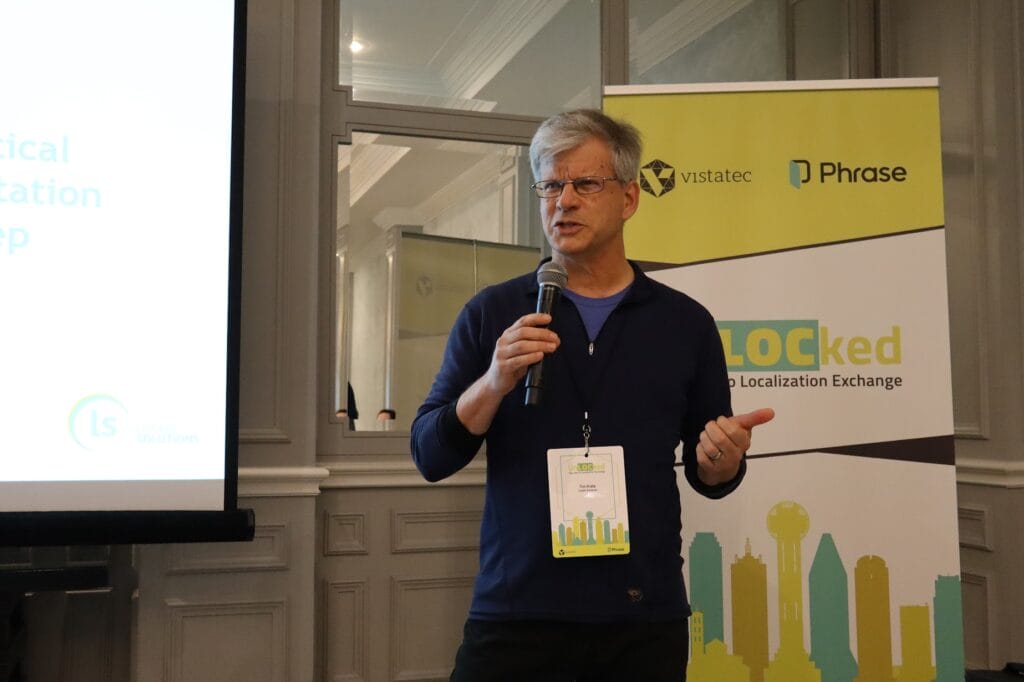 Tim Arata, Partner at Locale Solutions, speaking at unLOCed Dallas, 2025.