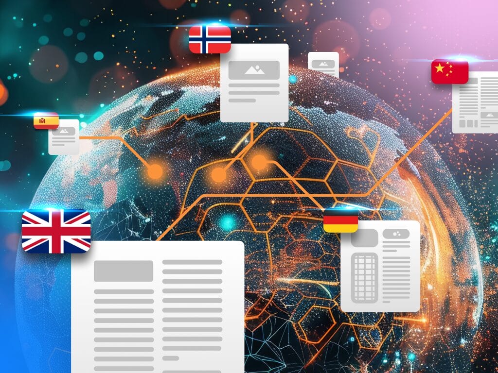 Graphic illustrating quality control at scale in Phrase, showing automated checks across large localization workflows